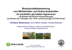 Biodiversitätsbewertung von Blühstreifen und Ackerrandstreifen im