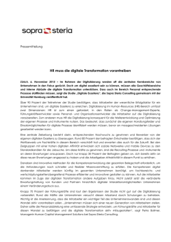 HR muss die digitale Transformation vorantreiben