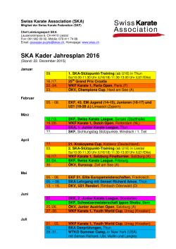 SKA Kader Jahresplan und Punkteturniere 2016