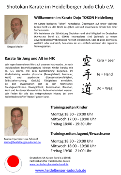 Flyer Karate Infos - Heidelberger Judo-Club