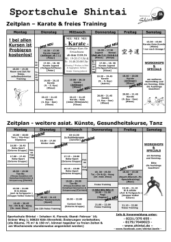 Trainingsplan - Sportschule Shintai
