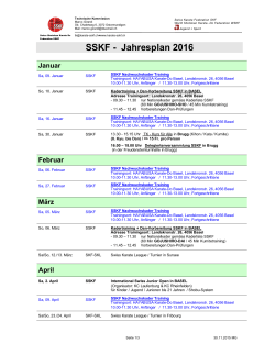 SSKF - Jahresplan 2016 Januar