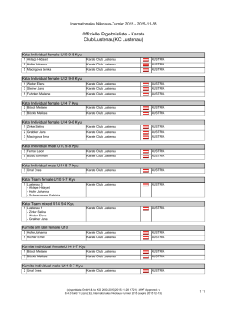 Offizielle Ergebnisliste - Karate Club Lustenau(KC Lustenau)