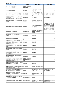 貸出用資料 タイトル 出版元 著者、編者 監訳、翻訳