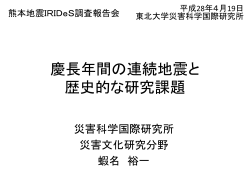 PowerPoint プレゼンテーション - 東北大学 災害科学国際研究所 IRIDeS