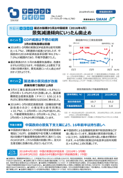 製造業の景況感が改善