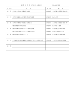 H28.4.15現在 日 曜日 日 程 時 間 場 所 18 月 ・三沢市食生活改善推進