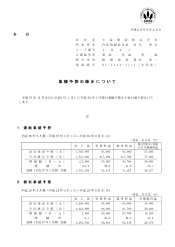 業績予想の修正について（PDF：122KB）