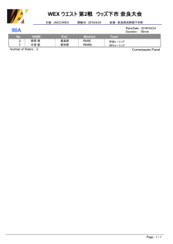 90A WEX ウエスト第 戦 ウッズ下市奈良大会 2