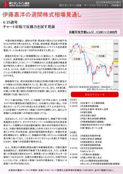 伊藤嘉洋の週間株式相場見通し