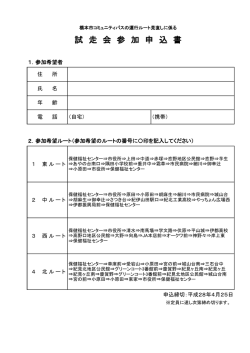 試 走 会 参 加 申 込 書