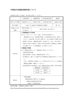 卒業後の各種証明書申請について
