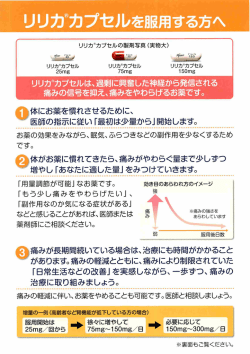 リリカカプセルを服用する方へ