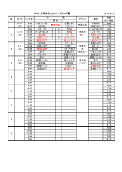 2016年度大津市シニアリーグ 日程(差し替え分)