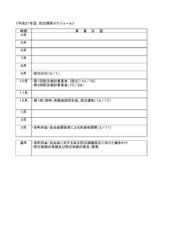 《平成27年度 防災関係スケジュール》 時期 事 業 計 画 4月 5月 6月 7月 8