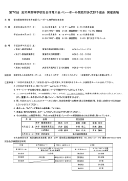 第70回 愛知県高等学校総合体育大会バレーボール競技知多支部予選