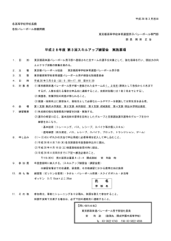 平成28年度 第3回スキルアップ練習会 実施要項 氏 名