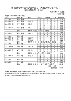 第39回リリーカップカナガワ 大会スケジュール
