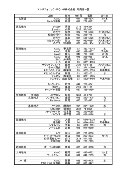 マルチフォニック・サウンド株式会社 販売店一覧 店舗 都市 市外局 電話