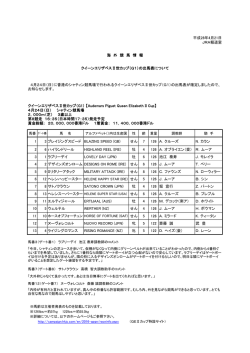 JRA報道室 4月24日（日） シャティン競馬場 2，000m（芝） 3歳以上