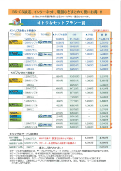 HFCお得なセット一覧 戸建