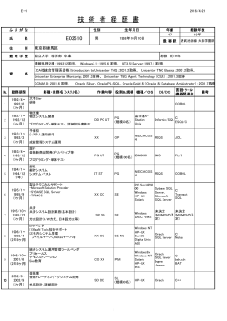 技 術 者 経 歴 書