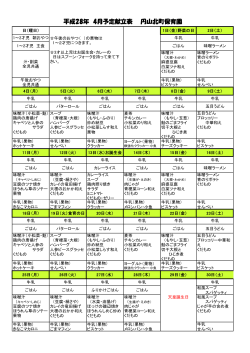 平成28年 4月予定献立表 円山北町保育園