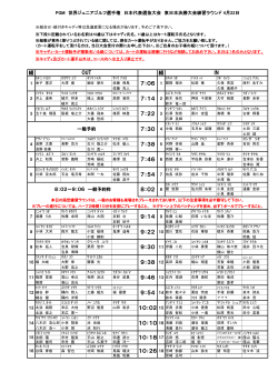 4月22日（金）東日本決勝大会指定練習日の組み合わせ