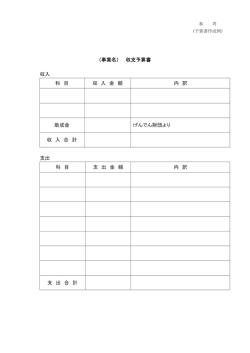 助成事業収支予算書（作成例）PDFファイルダウンロード