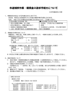市道補修作業・報償金の請求手続きについて