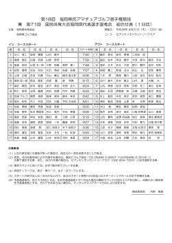 組合せ表 ＜1日目 - 福岡県ゴルフ協会