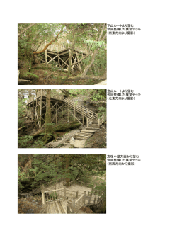 下山ルートより望む 今回整備した展望デッキ （南東方向より撮影） 登山