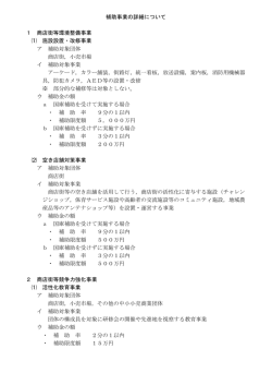 補助事業の詳細について 1 商店街等環境整備事業 ⑴ 施設設置・改修