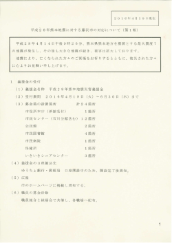 Page 1 2016年4月19日現在 平成28年熊本地震に対する藤沢市の対応