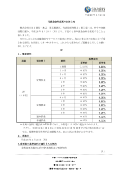 平成 28 年 4 月 21 日 円預金金利変更のお知らせ 株式会社SBJ銀行