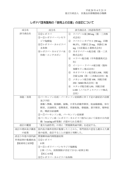 レボドパ含有製剤の「使用上の注意」の改訂について