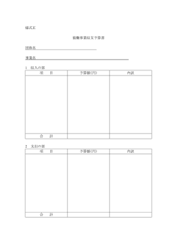 様式E 協働事業収支予算書 団体名 事業名 1 収入の部 項 目 予算額(円