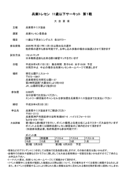 兵庫トレセン 11歳以下サーキット 第1戦