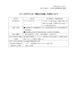 リバーロキサバンの「使用上の注意」の改訂について