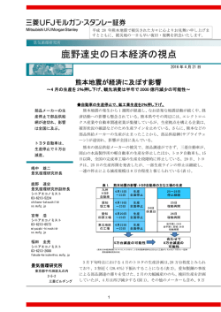 鹿野達史の日本経済の視点 - 三菱UFJモルガン・スタンレー証券