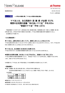 ママ友との理想の距離 - アットホーム株式会社