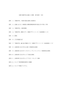 設置の趣旨等を記載した書類 添付資料 目次 資料 1