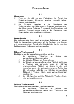 Ehrungsordnung - Fussball