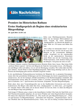 Premiere im Historischen Rathaus Erstes Stadtgespräch