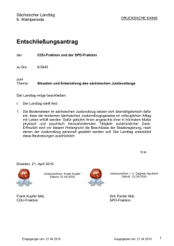 Entschließungsantrag - SPD-Fraktion im Sächsischen Landtag