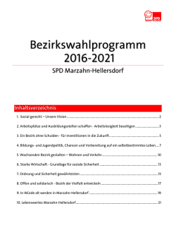 Bezirkswahlprogramm 2016-2021 - SPD - Marzahn
