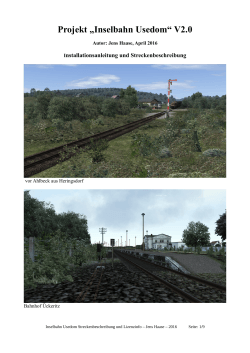 Projekt „Inselbahn Usedom“ V2.0 - Rail