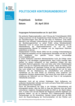 Vorgezogene Parlamentswahlen am 24. April 2016 - Hanns