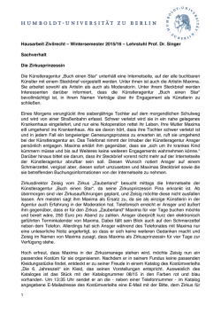 Hausarbeit Zivilrecht - Prof. Dr. Reinhard Singer - Hu