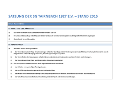 Vereinssatzung - SG Tairnbach 1927 eV